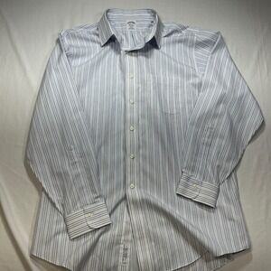 Brooks Brothers Regent Dress Shirt Mens 16½-34‎ Blue Striped Long Sleeve